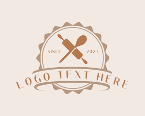 Restaurant - Bread Baking Rolling Pin logo design