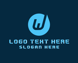 Round Tech Business Letter W logo design