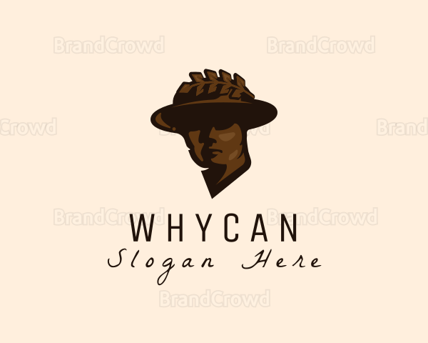 Man Hat Sculpture Logo