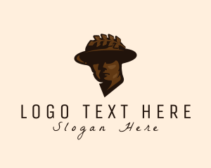 Art Dealer - Man Hat Sculpture logo design