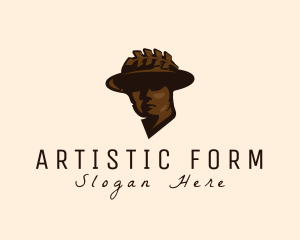Sculpture - Man Hat Sculpture logo design