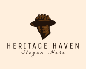 History - Man Hat Sculpture logo design