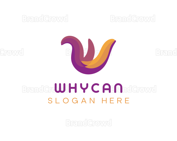 Wave Color Media Letter W Logo