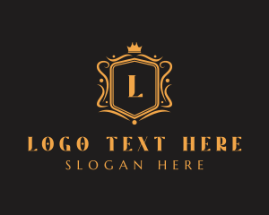 Boutique - Orange Deluxe Royal Shield logo design