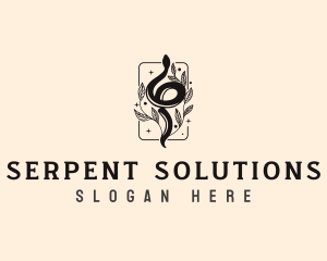 Serpent Leaf Snake logo design