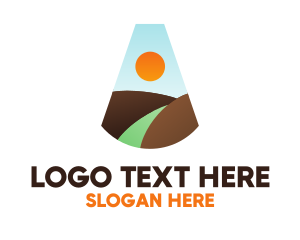 Scenic - Mountain Landscape Letter A logo design