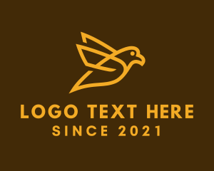 Birdwatching - Golden Canary Outline logo design