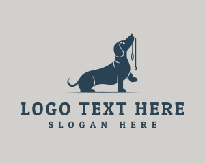 Dachshund Dog Walking logo design