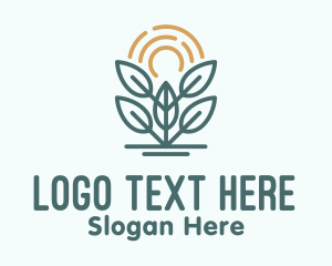 Herb - Plant Sun Eco Solar logo design