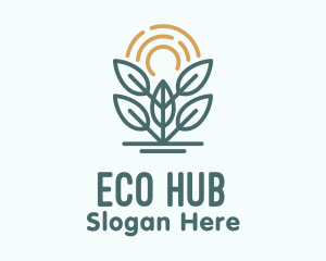 Plant Sun Eco Solar logo design