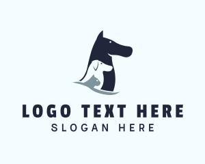 Cat - Horse Cat Dog Veterinary logo design