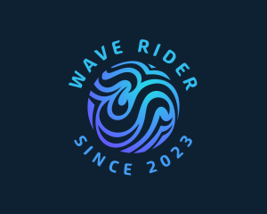 Surfer - Water Wave Technology logo design