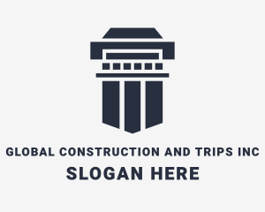 Court House - Construction Column Building logo design