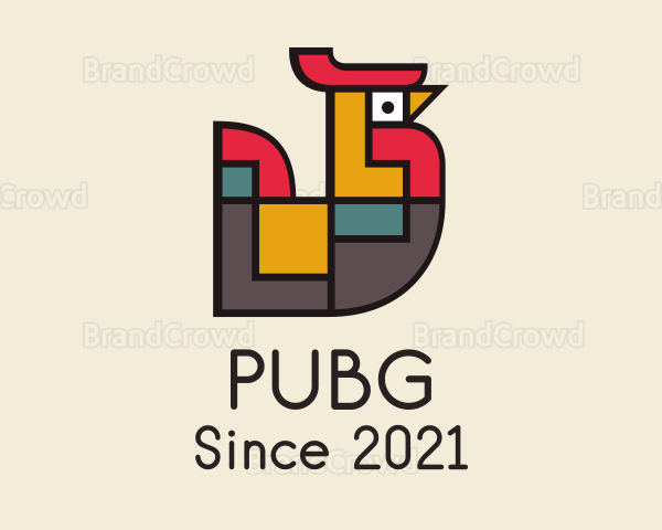 Geometric Colorful Chicken Logo