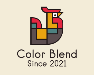 Geometric Colorful Chicken  logo design