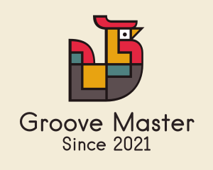 Poultry Farm - Geometric Colorful Chicken logo design