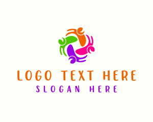 Playful - Multicolor Happy People logo design