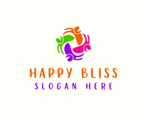 Multicolor Happy People logo design