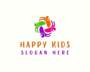 Multicolor Happy People logo design