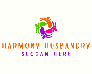 Multicolor Happy People logo design