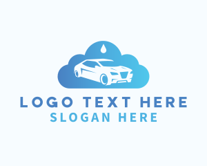Washing - Car Cloud Droplet logo design