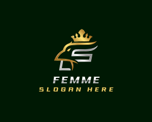 Eagle Crown Letter F logo design