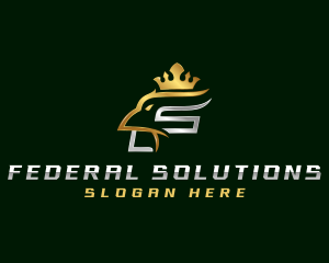 Eagle Crown Letter F logo design