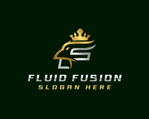 Eagle Crown Letter F logo design