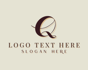 Startup Brand Cursive Letter Q Logo