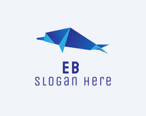 Blue Dolphin Origami  Logo