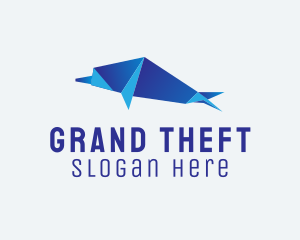 Blue Dolphin Origami  Logo