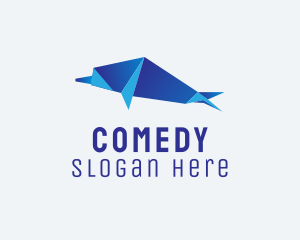 Blue Dolphin Origami  Logo