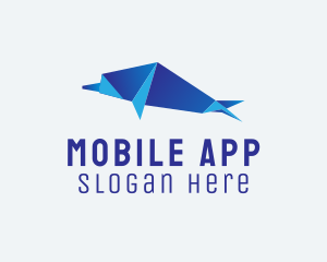 Blue Dolphin Origami  Logo