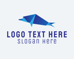 Blue Dolphin Origami  Logo