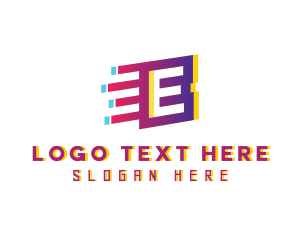 Futuristic - Speedy Motion Letter E logo design