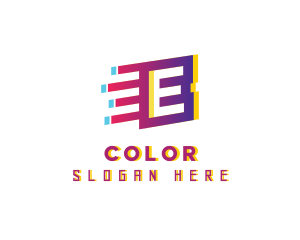 Digital Agency - Speedy Motion Letter E logo design