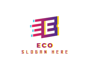 Speedy Motion Letter E logo design
