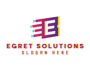 Speedy Motion Letter E logo design