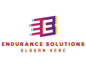 Speedy Motion Letter E logo design