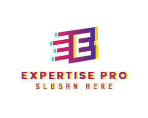 Speedy Motion Letter E logo design