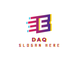 Dj - Speedy Motion Letter E logo design