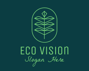 Green Leaf Eco Plant  logo design