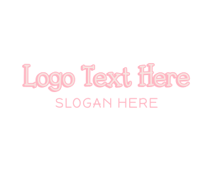 Girly - Pastel Pink Wordmark logo design