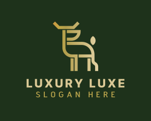 Luxury Deer Outline  logo design