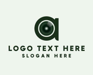 Video - Camera Lens Letter A logo design