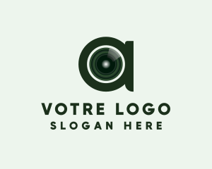 Vlogger - Camera Lens Letter A logo design