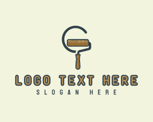 Paint Roller Letter G logo design