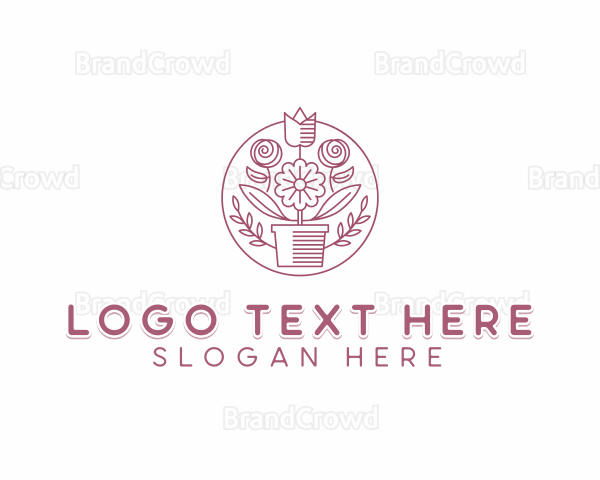 Garden Planting Flower Logo