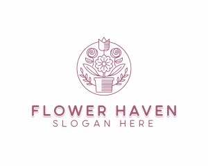 Garden Planting Flower logo design