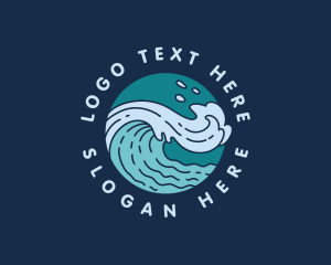 Vacation - Surfing Waves Beach logo design